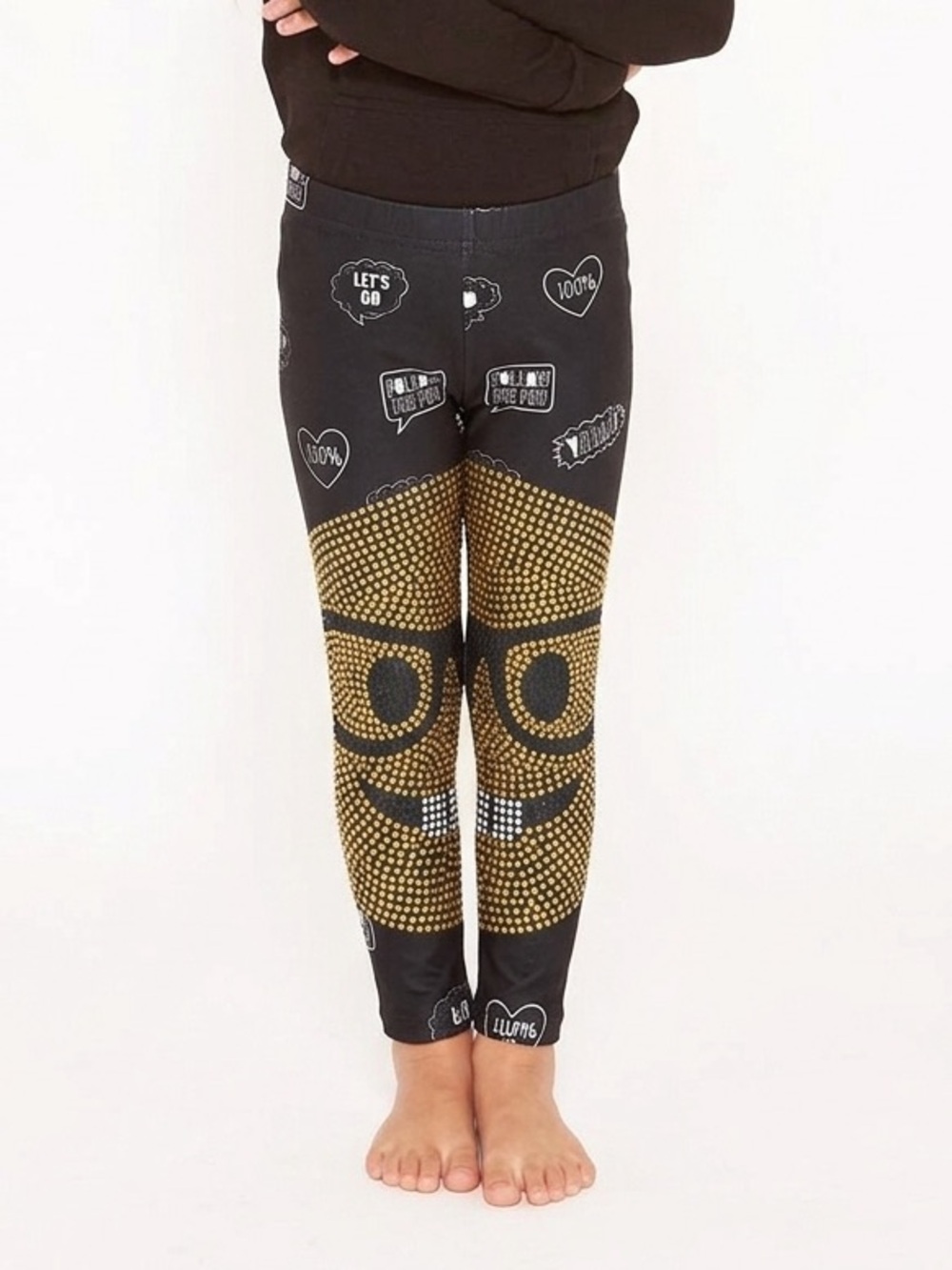 Terez Girls' Limited Edition Crystal Emoji Leggings - Size Small